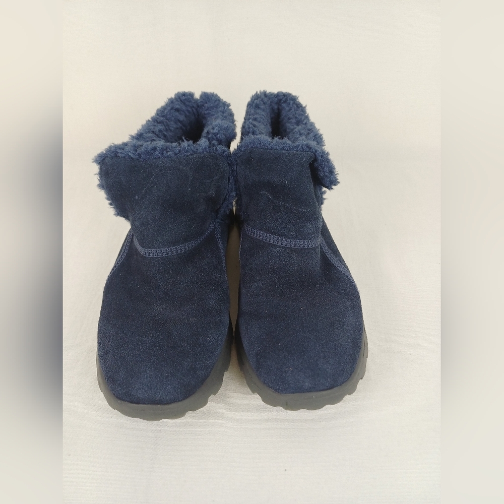 SKECHERS Goga Mat On The Go Joy Bundle Up Suede Faux Fur Lined Boots Sz 7.5
